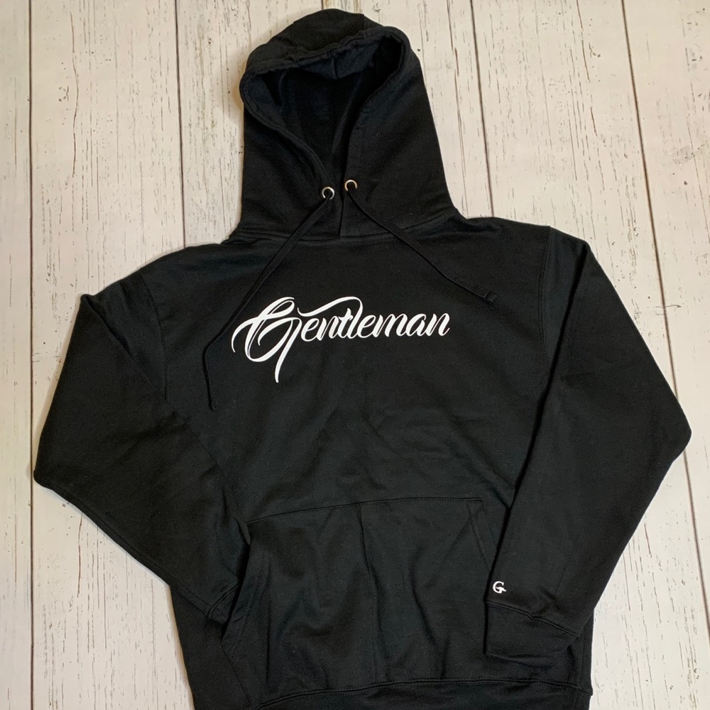 Gentleman Apparels Black Hoodie Cursive Design